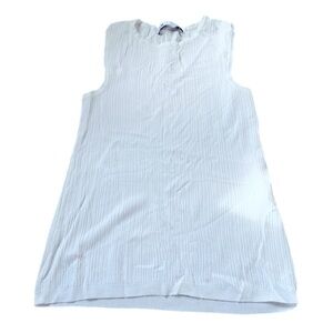 Zara Women’s White Ribbed Crinkled Tank Top Shirt Blouse Small S Neutral Top